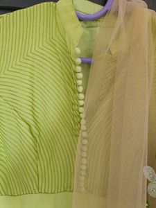 Elegant Lime Green Anarkali Kurta Set