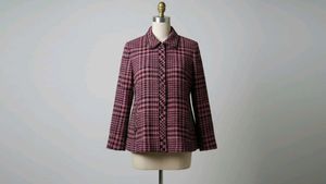 Pink Houndstooth Blazer