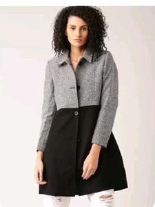 DressBerry Grey &amp; Black Long Coat