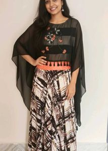 Stylish Black Poncho Style Top