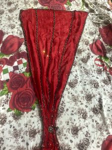 Bright red Heavy work Lehenga and blouse