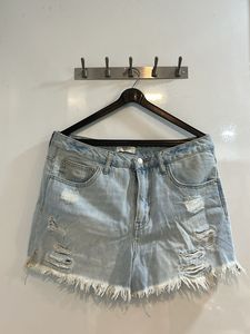 Forever 21 Light Wash Denim Ripped Shorts