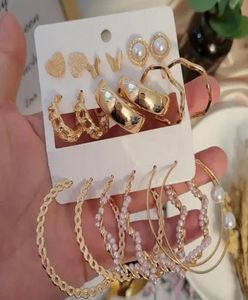 Gold Earring Set - 9 Pairs
