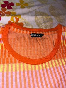 Orange Striped Tank Top