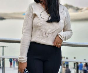 Criss Cross Cream Sweater