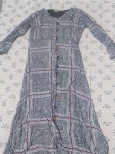 Women Cotton A-line Midi Kurti