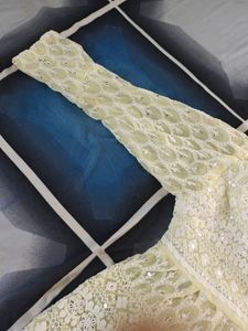 Yellow Colour Net Cotton Top