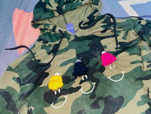Camo Hoodie with Cartoon Details