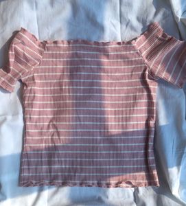 off shoulder ribbed top