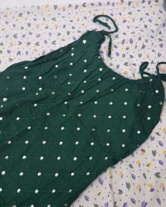 Dark green long kurti