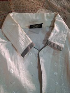 White Chicken Work Half Sleeves Shirt