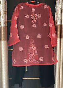 Lucknowi Top with Black Trousers