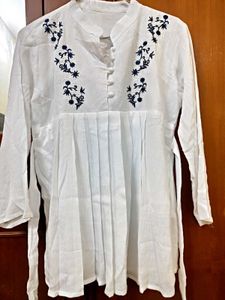 White Ethnic Peplum Kurti