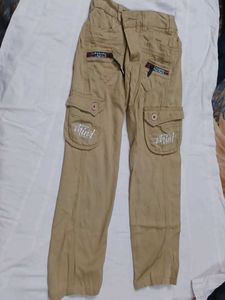 Kids Beige Cargo Pants