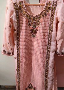 Beautiful Crystal Stone Pink Dress