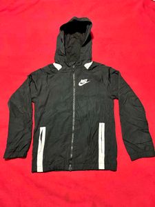 Nike Black Hooded Windbreaker Jacket – Size 8/10