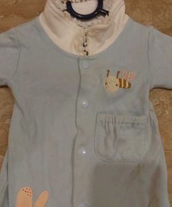 Baby Blue Embroidered Romper