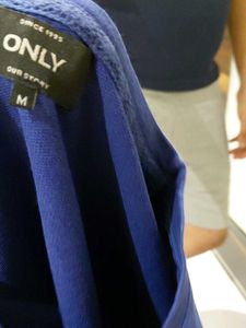 ONLY Blue Cold Shoulder Top