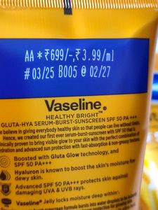 Combo Offer Vaseline Gult- Hya Spf50 Sunscreen