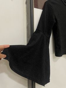 Sparkly Black Top with Keyhole Detail