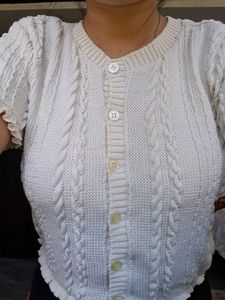 Cropped Knit Cardigan