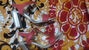 Red Ankle Strap Sandals - Size 6