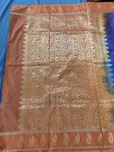 Blue &amp; Orange Indian Saree