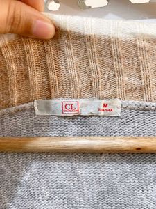 Oversized Grey Stripped Pullover B