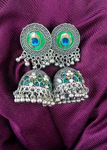 Peacock Jhumka Earrings