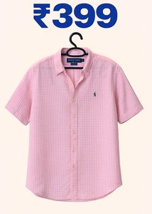 Pink Checked Short Sleeve Shirt