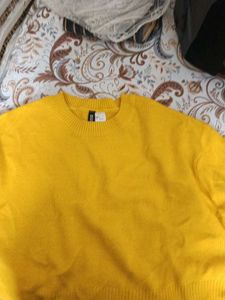 Yellow H&M Knit Crop Sweater