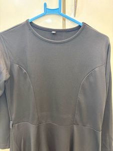 Black A-line Dress - With Belt Option