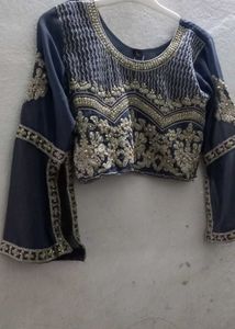 Grey beautiful crop top Set