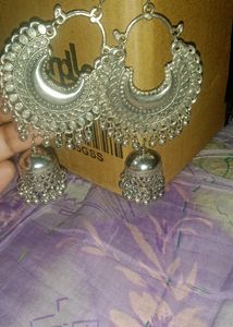 Silver Jhumka Earrings