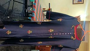 Embroidered Navy Kurti