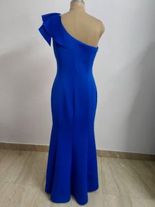 Elegant Blue One-Shoulder Gown