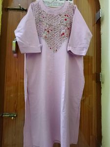Lilac Embroidered Kurti