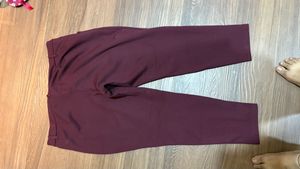 Burgundy Cropped Pants