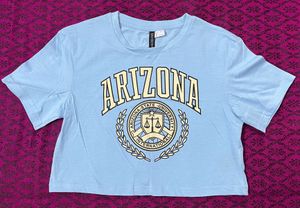 light blue crop top small