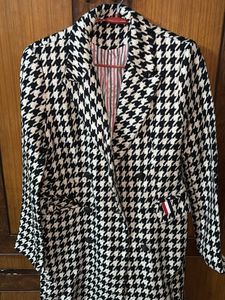 Houndstooth Double-Breasted Blazer