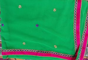Green Embroidered Saree