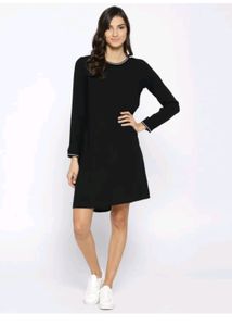 Black Formal Midi Dress With 2 Side Pockets