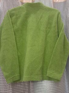 Green Color Waist Length Full Sleeves Sweater
