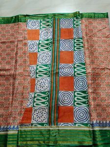 Vintage Style Block Print Saree