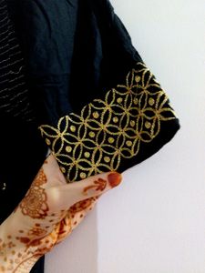 Beautiful Black Frock With Golden Stars Look