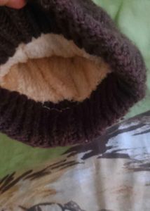 Burgundy Knit Beanie with Pom