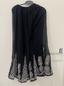 Black Chikankari Mirror Bell Bottoms