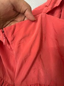 Coral Ruffle Mini Dress