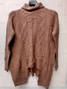 New With Tag Brown Turtleneck Knit Sweater