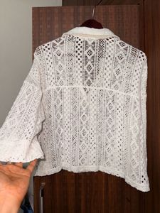 White Crochet Top